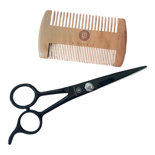Beard Comb & Scissors Set